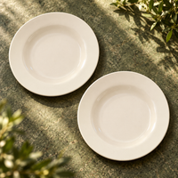 Ivory Ceramic Pasta Plate | Set of 2