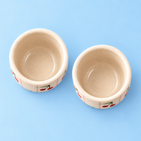Athena Home Ceramic Coffee Cups Set of 2 | Cherry Print Pedestal Cups