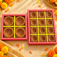 Athena Home Terracotta Diya Gift Set | Decorative Clay Diyas for Diwali, Puja & Home Décor