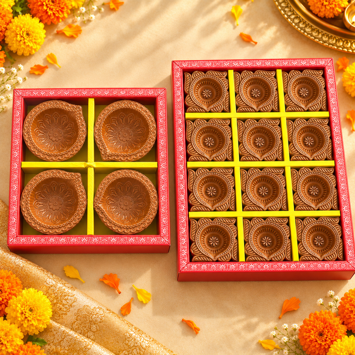 Athena Home Terracotta Diya Gift Set | Decorative Clay Diyas for Diwali, Puja & Home Décor
