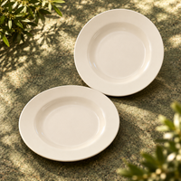 Ivory Ceramic Pasta Plate | Set of 2
