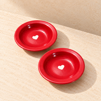 Athena Home Red Heart Ceramic Plates – Set of 2