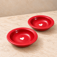 Athena Home Red Heart Ceramic Plates – Set of 2