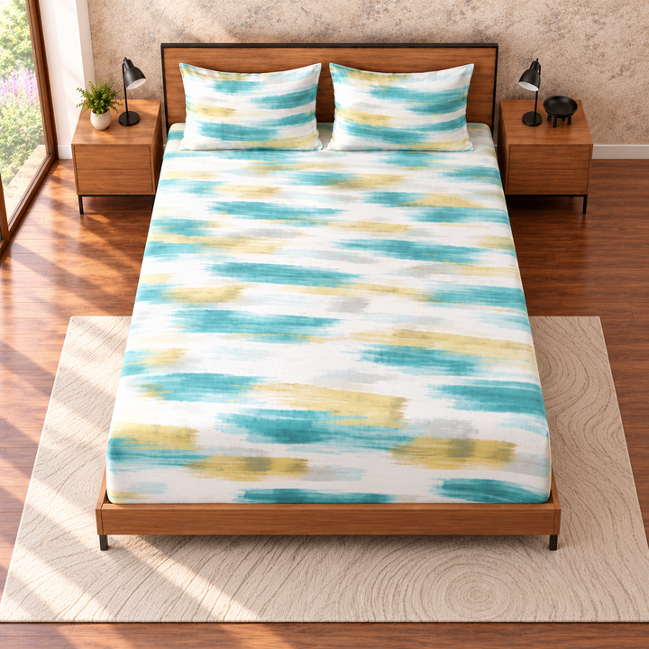 Athena Home Queen Size Bedsheet with 2 Pillow Covers (90 x 100 Inches)