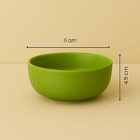Set of 2 Minimalist Green Ceramic Bowls | Handcrafted Multipurpose Snack, Salad & Dessert Bowls